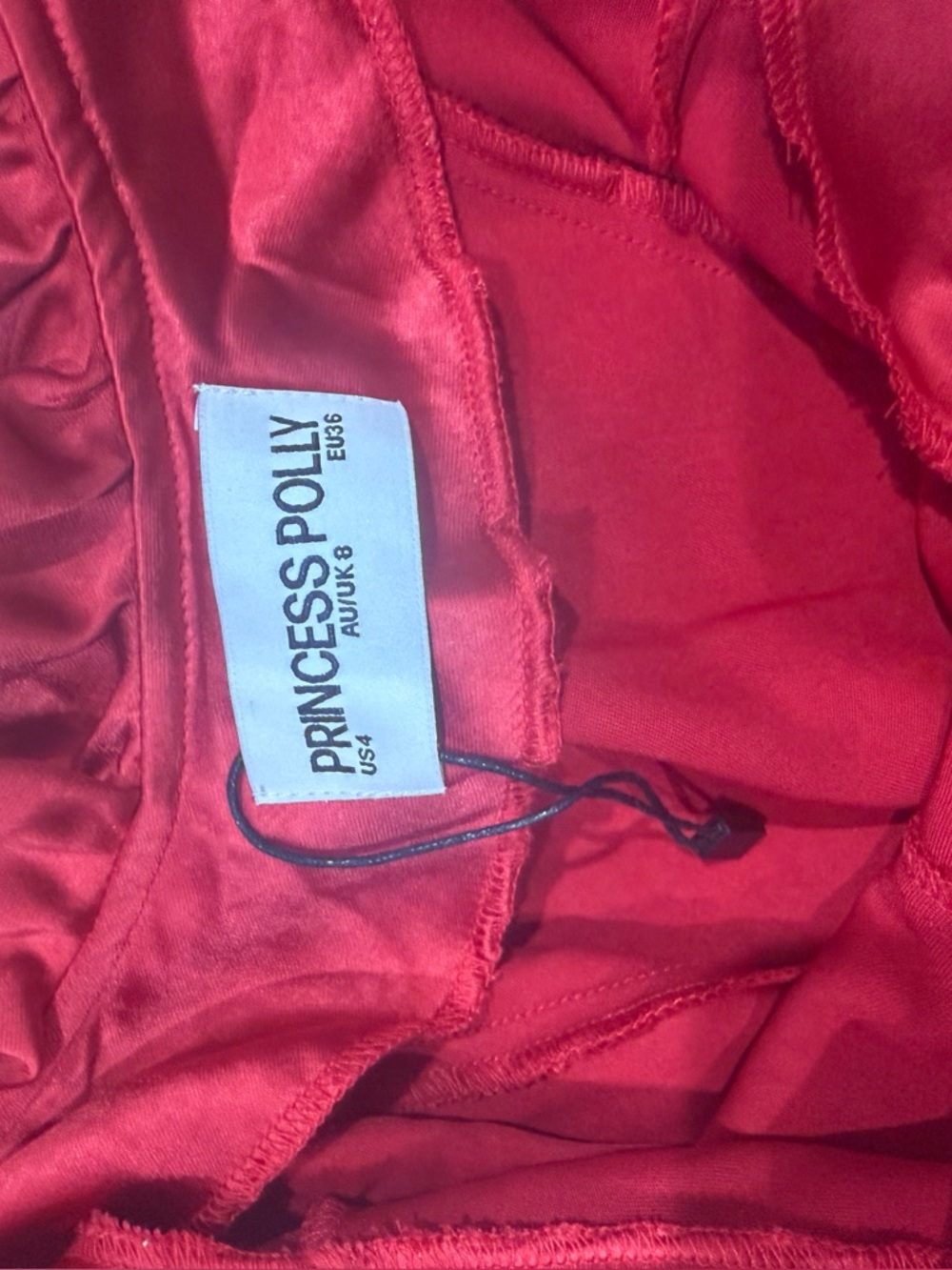 Princess Polly - Butacup Frill Mini Dress Red size 4 NWT - Picture 6 of 6